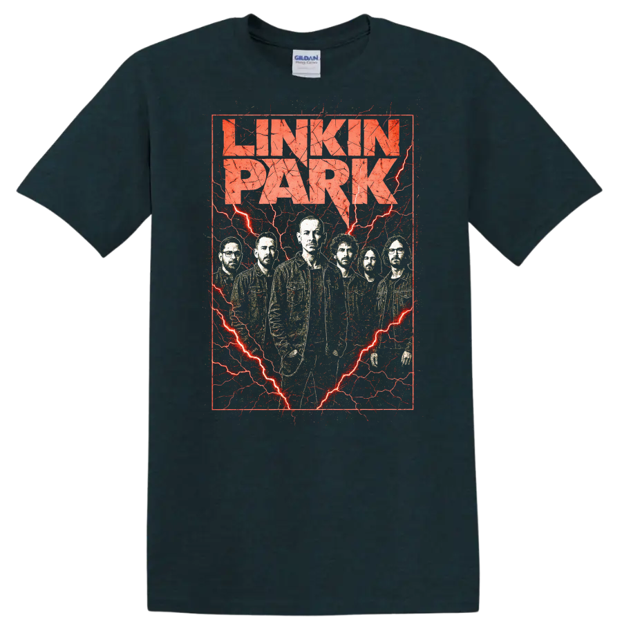 Linkin Park Retro Heavy Metal Album Cover Style T Shirt - Midnight (Green)