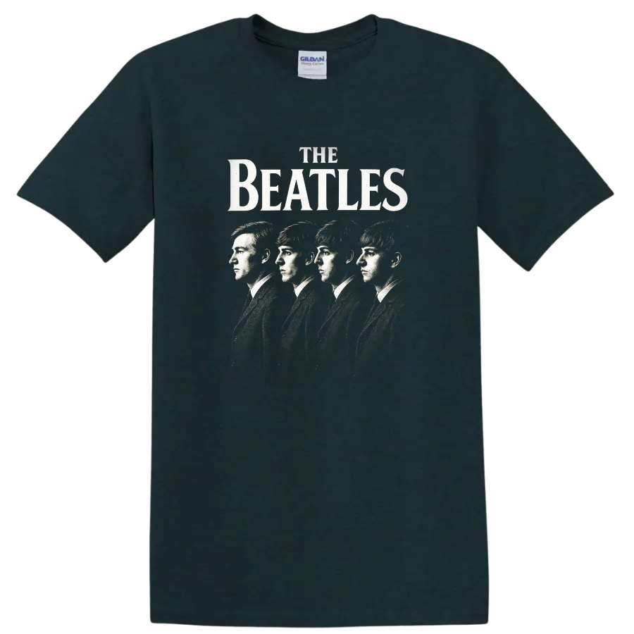 The Beatles Retro Rock Album Cover Style T Shirt - Midnight (Green)