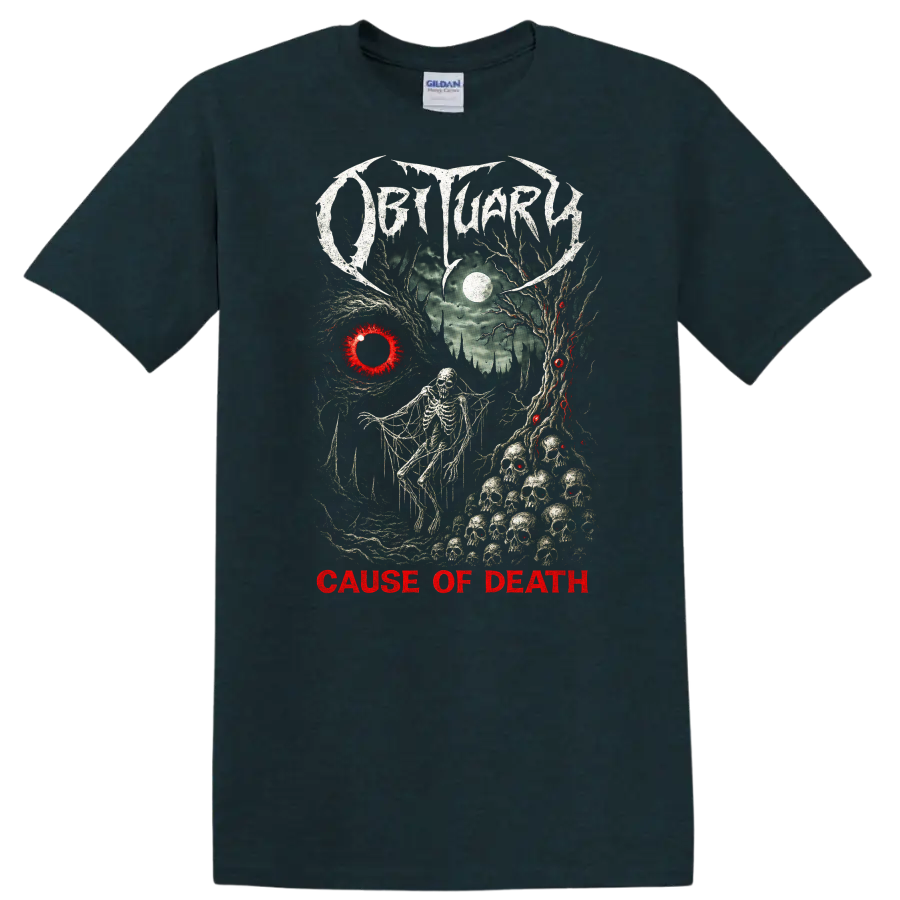 Death Metal Cause of Death Retro Heavy Metal Album Cover T Shirt - Midnight (Green)