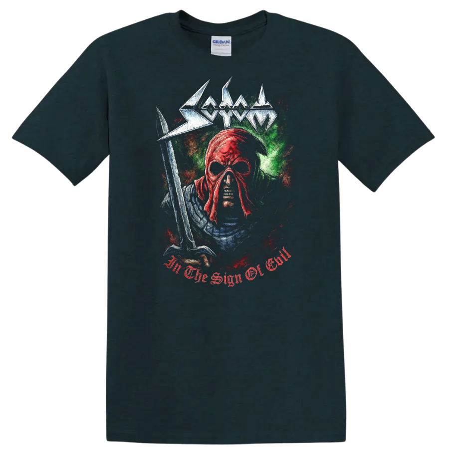 Retro Heavy Metal Skull Band Style T Shirt Gothic Rock Legend Art - Midnight (Green)