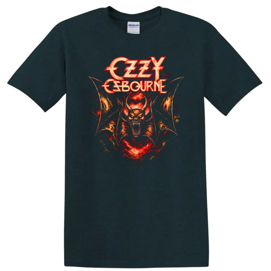 Ozzy Osbourne Retro Heavy Metal Demon T Shirt Vintage Rock Legend - Midnight (Green)