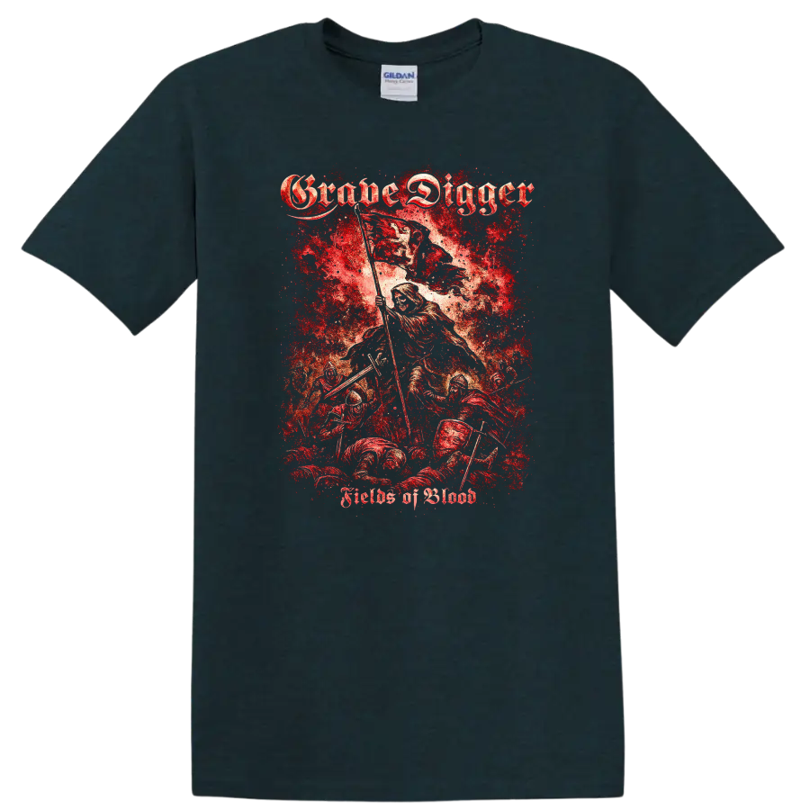 Grim Reaper Retro Heavy Metal Album Cover Legend Style T Shirt - Midnight (Green)