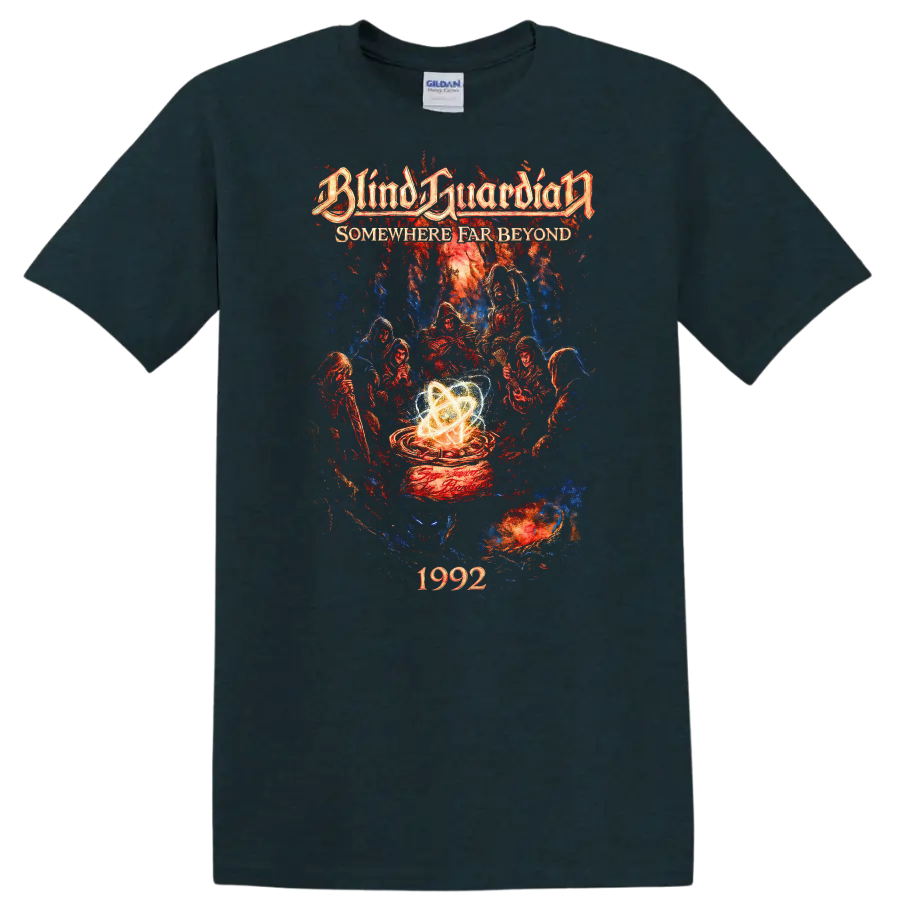Blind Guardian Somewhere Far Beyond Retro Heavy Metal T Shirt 1992 Album Art - Midnight (Green)