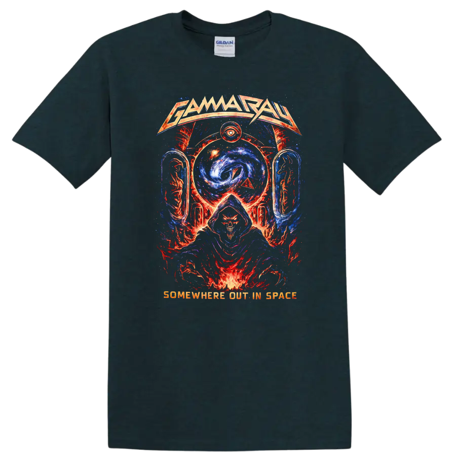 Gamma Ray Retro Heavy Metal Album Cover Style T Shirt - Midnight (Green)