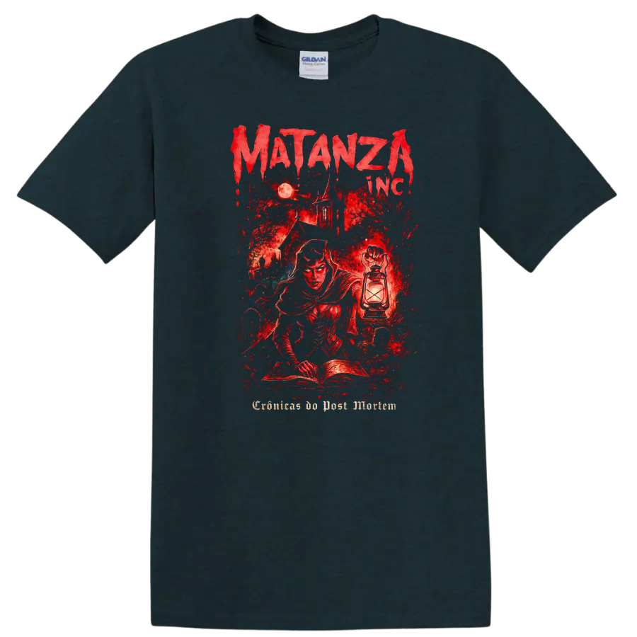 Matanza Inc Retro Heavy Metal Band Album Cover Style T Shirt - Midnight (Green)
