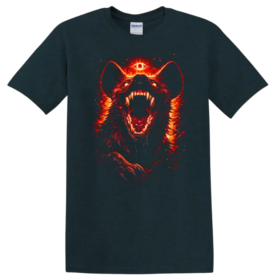 Fiery Red Wolf Beast Howling Graphic T Shirt for Animal Lovers - Midnight (Green)