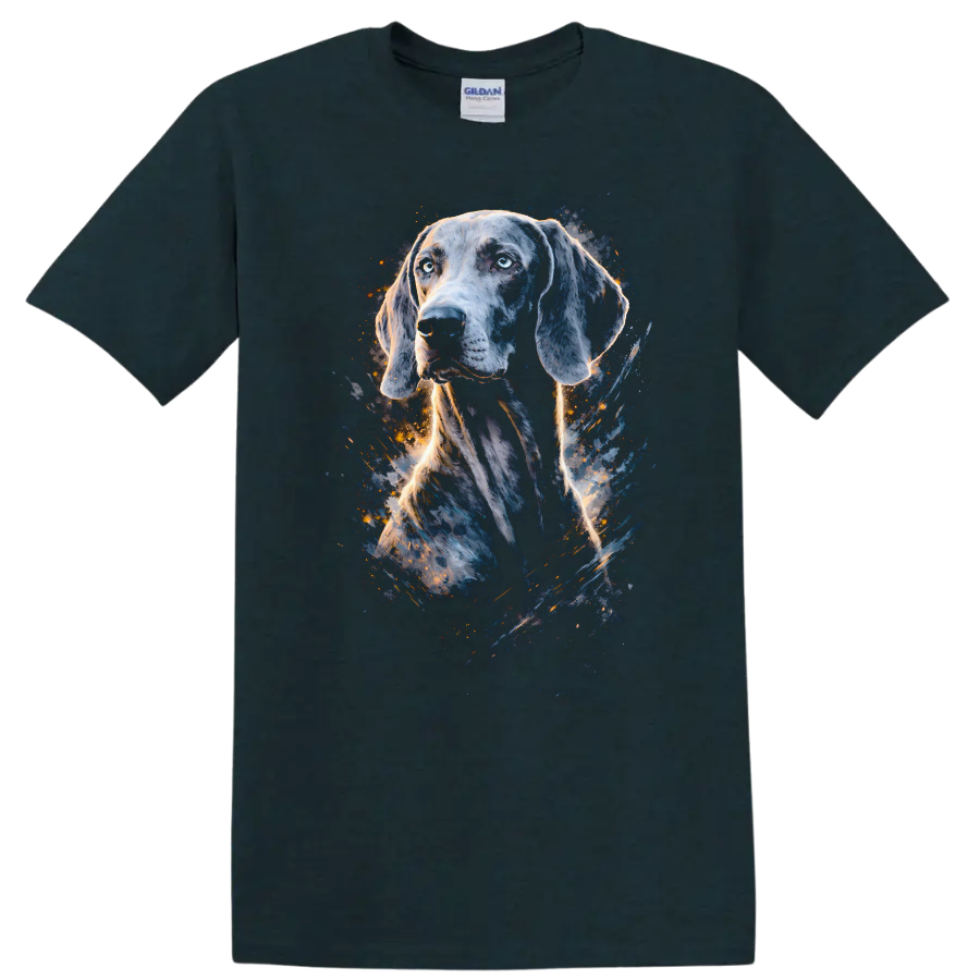 Blue Eyes German Shorthaired Pointer Watercolor Dog T Shirt - Midnight (Green)