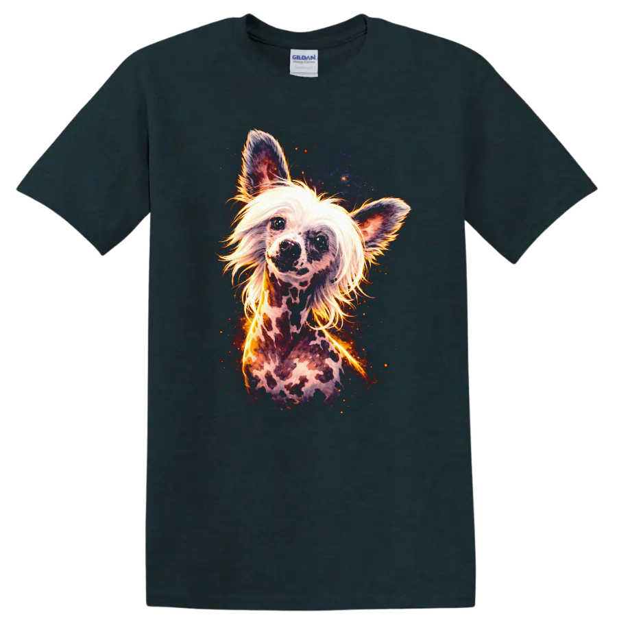 Poodle Art Dog Lover T Shirt Colorful Neon Fantasy Breed Portrait on a Midnight (Green) T Shirt