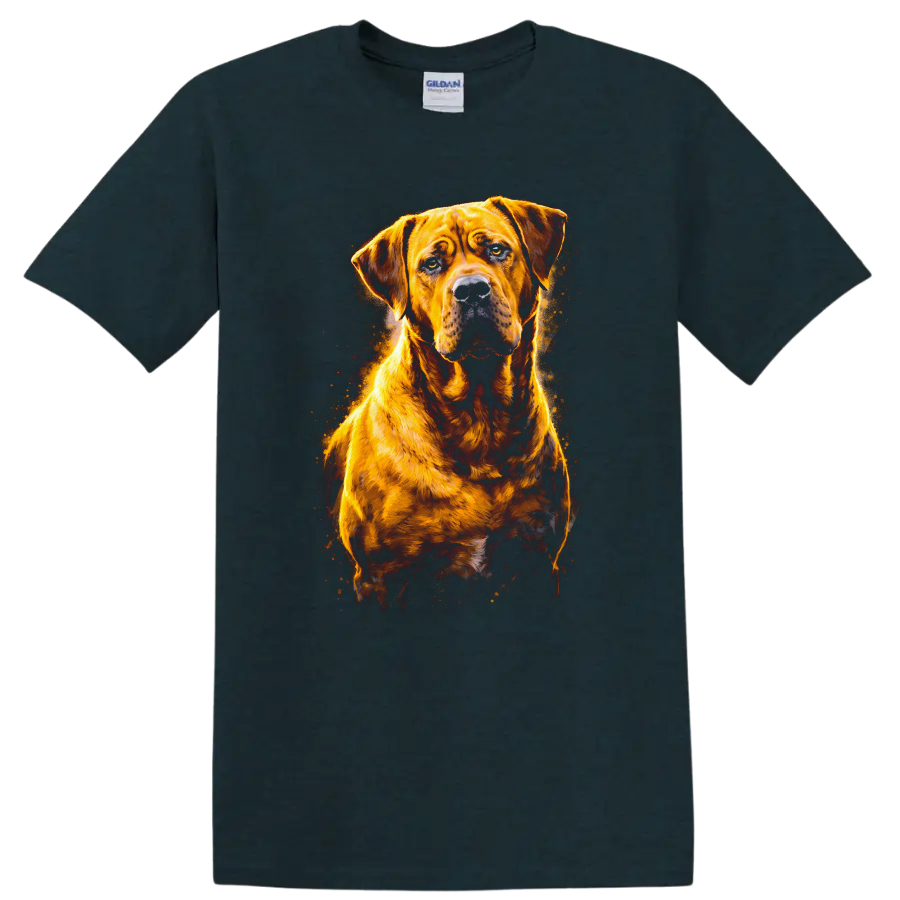 Golden Retriever Dog Portrait T Shirt Vibrant Watercolor Splash - Midnight (Green)
