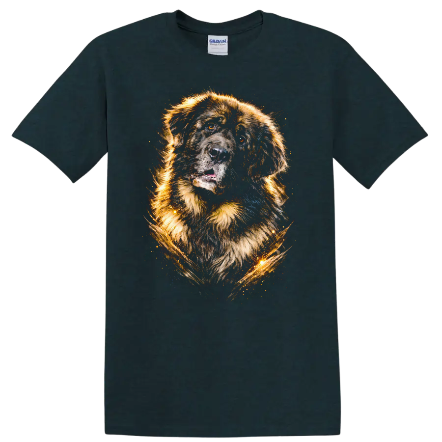 Loyal Labrador Dog Portrait T Shirt Colorful Glow Style on a Midnight (Green) T Shirt