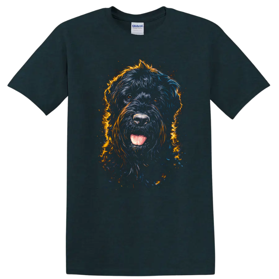 Colorful Dog Portrait Art T Shirt for Dog Lovers and Pet Owners - Midnight (Green)
