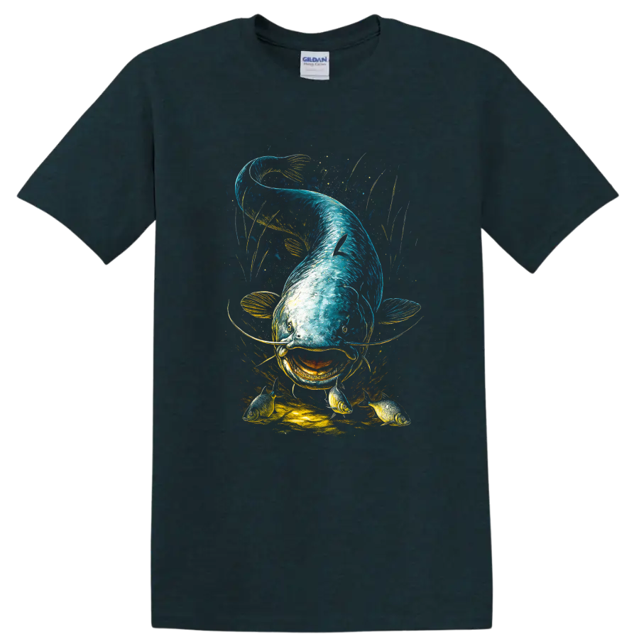 Colorful Fish Art Graphic T Shirt, Vibrant Aquarium Style, Unisex - Midnight (Green)