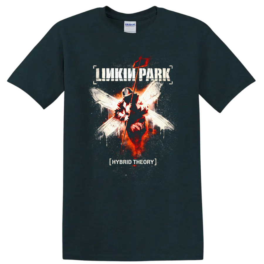 Linkin Park Hybrid Theory Vintage Classic Rock T Shirt on a Midnight (Green) T Shirt
