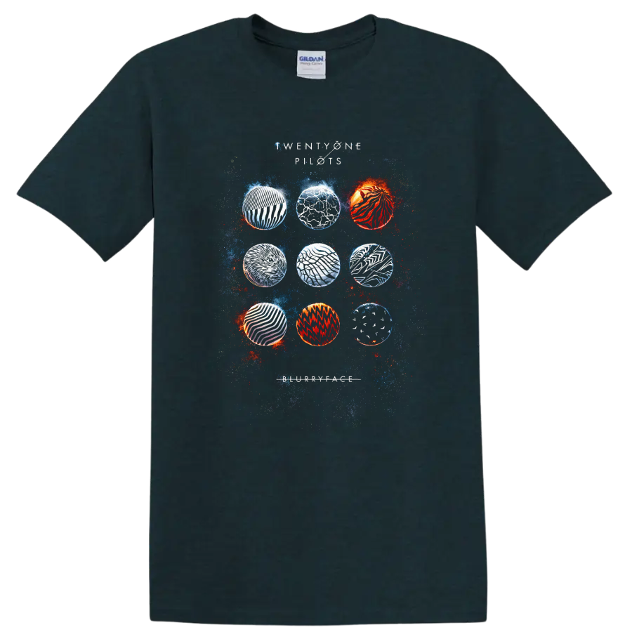 Vintage Classic Rock Album Cover Art T Shirt design inspired by Twenty One Pilots on a Midnight (Green) T Shirt