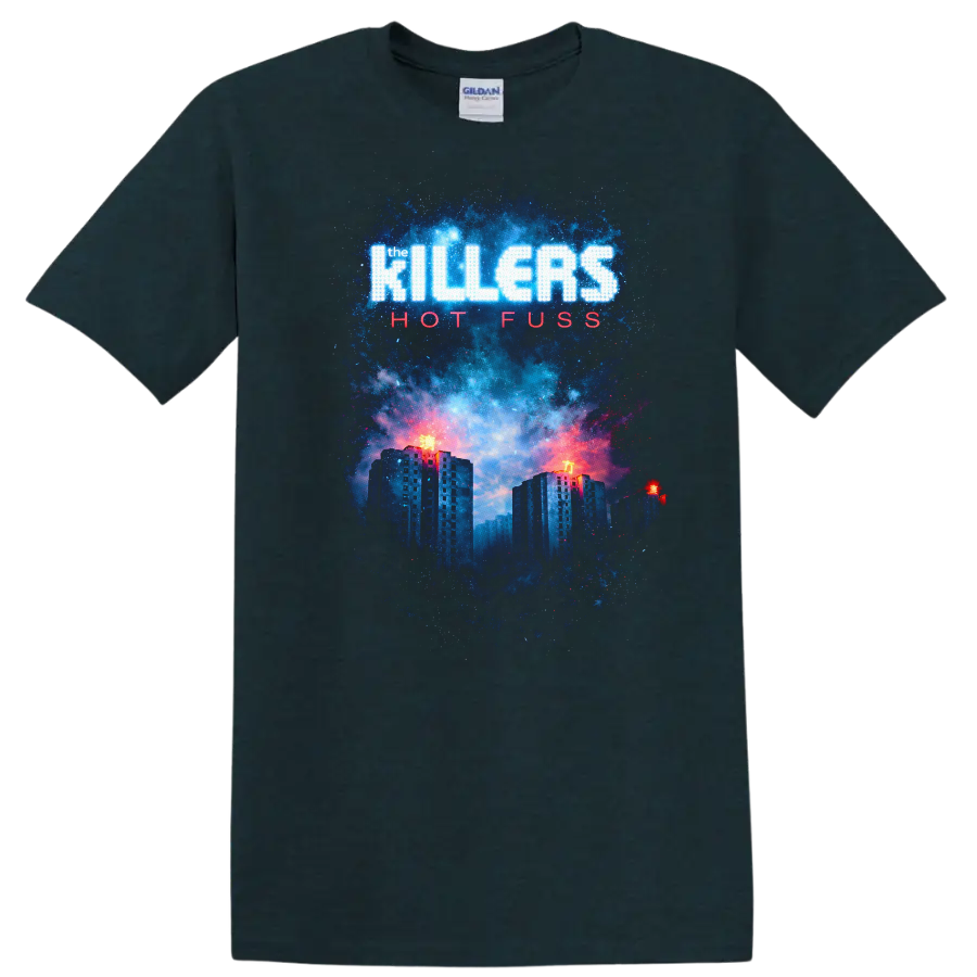 The Killers Hot Fuss Vintage Classic Rock T Shirt on a Midnight (Green) T Shirt