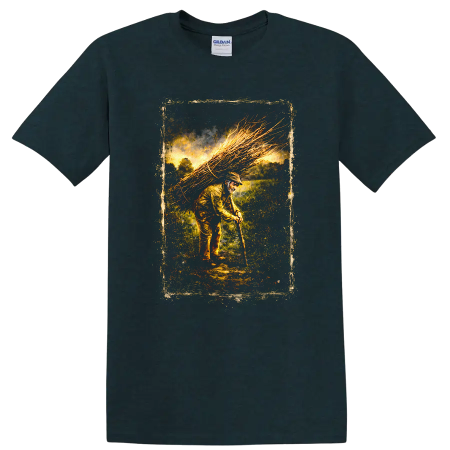 Vintage Classic Rock Album Cover Art T Shirt design inspired by Led Zeppelin on a Midnight (Green) T Shirt