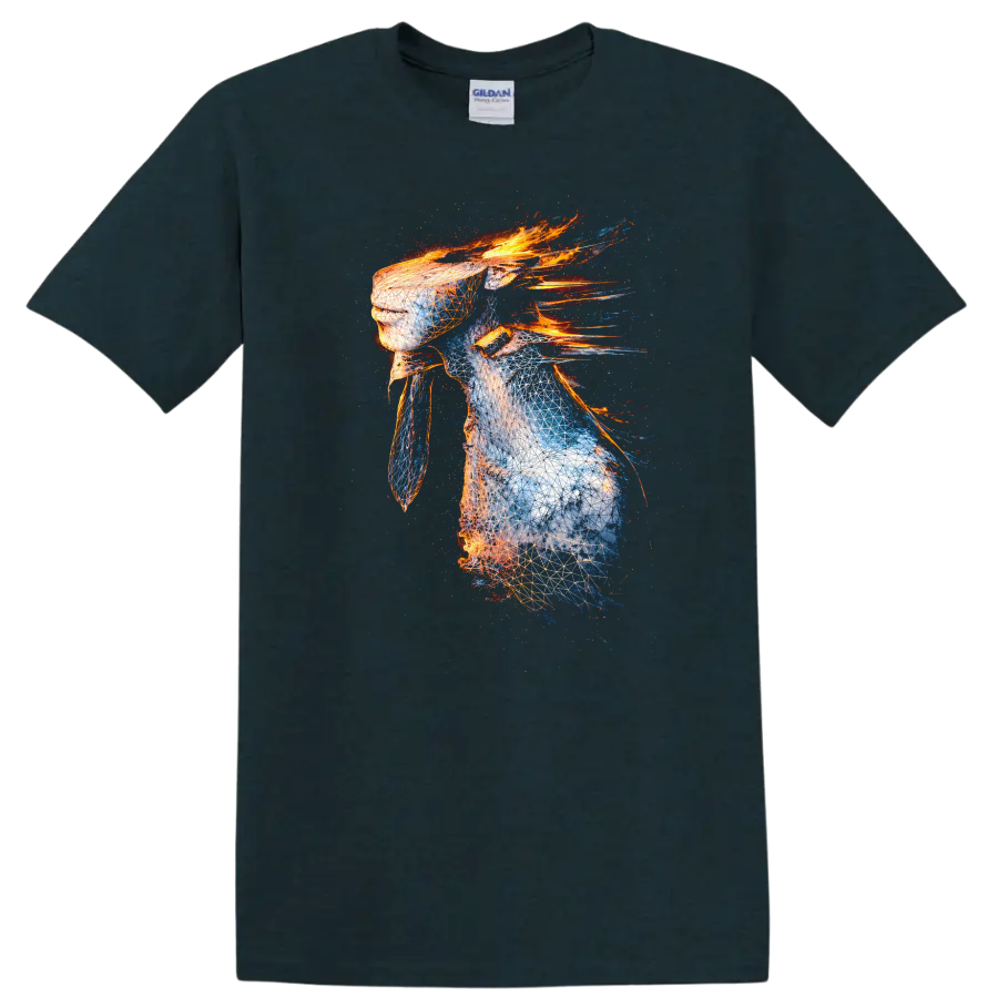 Vintage classic rock album cover art style T Shirt design on a Midnight (Green) T Shirt