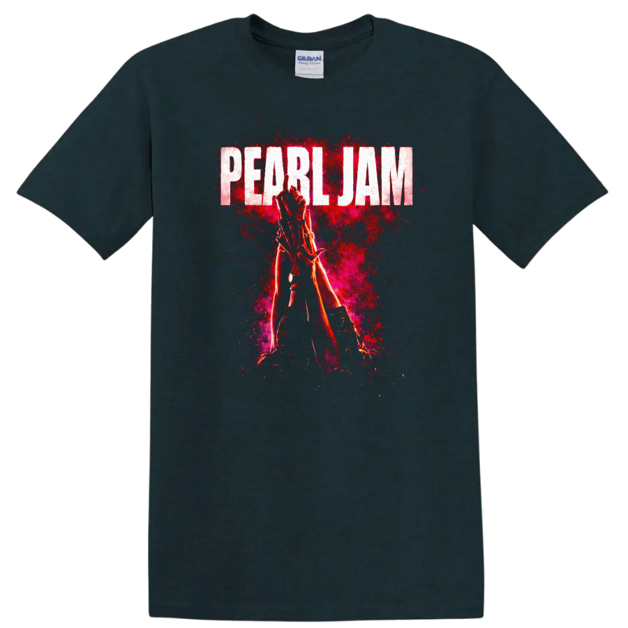 Pearl Jam Vintage Classic Rock T Shirt on a Midnight (Green) T Shirt