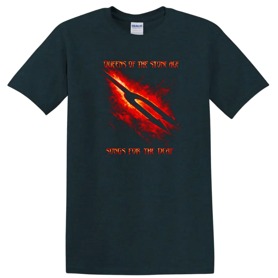 Queens of the Stone Age Songs for the Deaf T Shirt Vintage Rock Style - Midnight (Green)