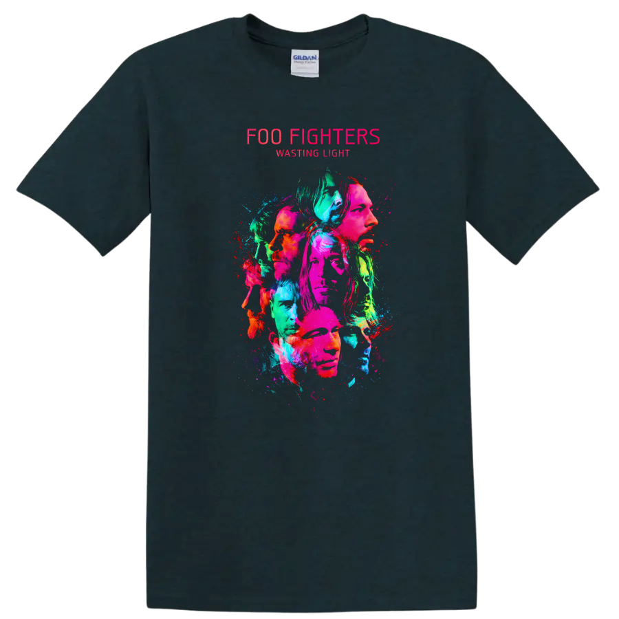 Foo Fighters Wasting Light Vintage Classic Rock T Shirt - Midnight (Green)