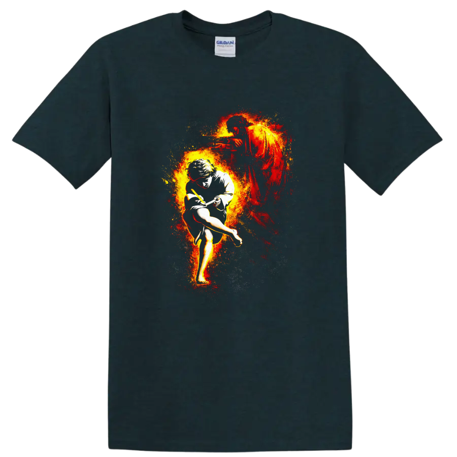 Vintage Classic Rock Album Cover Art Style T Shirt - Midnight (Green)