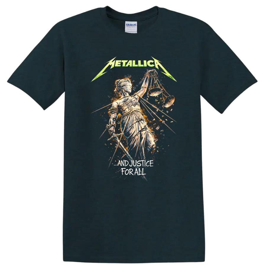 Metallica Justice Vintage Classic Rock T Shirt - Midnight (Green)