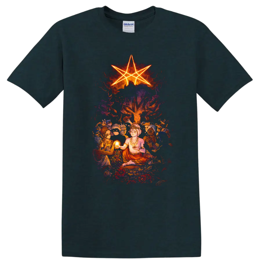 Vintage Classic Rock Album Cover Art Style T Shirt - Midnight (Green)