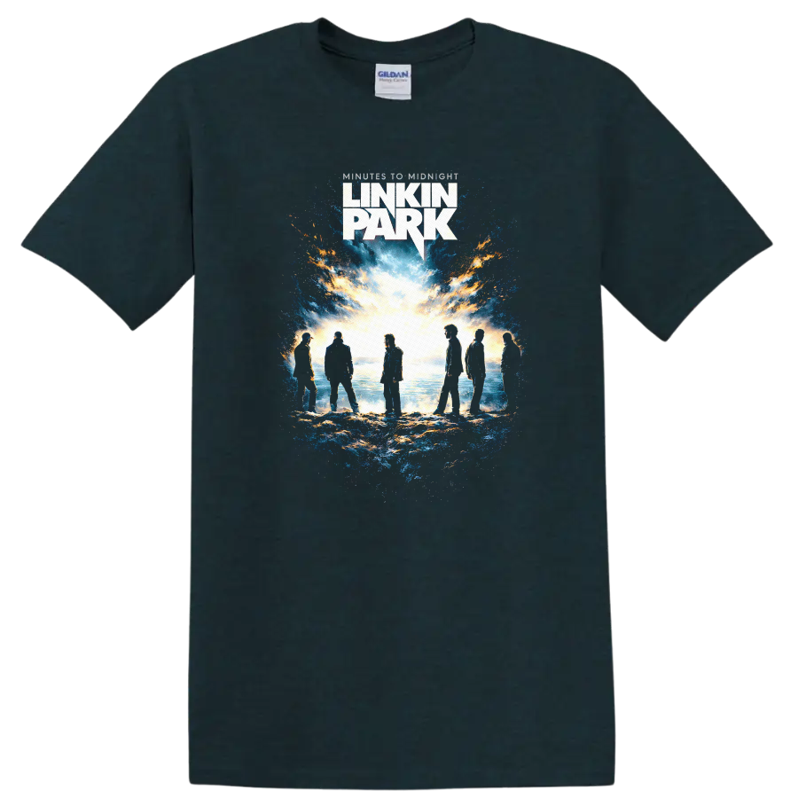 Linkin Park Vintage Classic Rock Album Cover Art T Shirt - Midnight (Green)