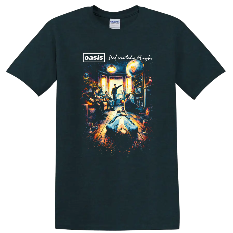 Vintage Classic Rock Album Cover Art Style T Shirt - Midnight (Green)