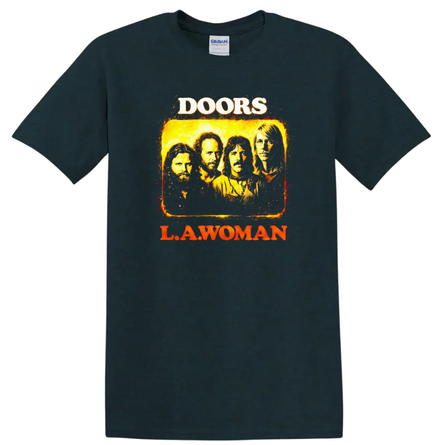The Doors L.A. Woman Vintage Classic Rock T Shirt - Midnight (Green)