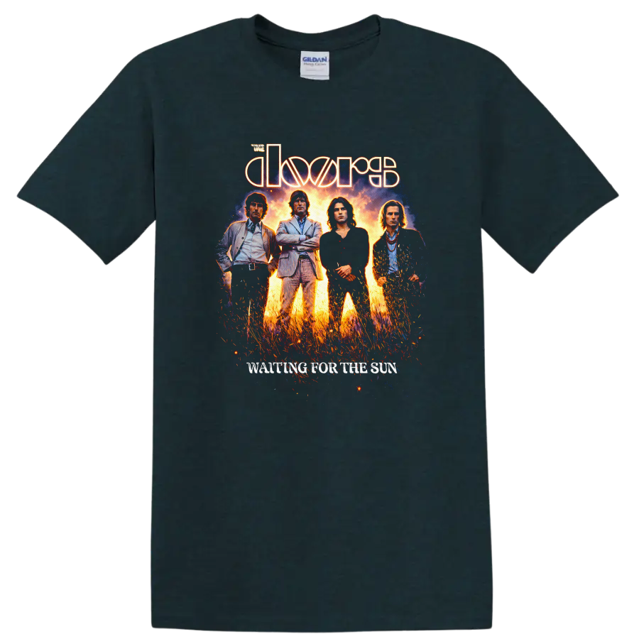 The Doors Waiting for the Sun Vintage Classic Rock T Shirt - Midnight (Green)