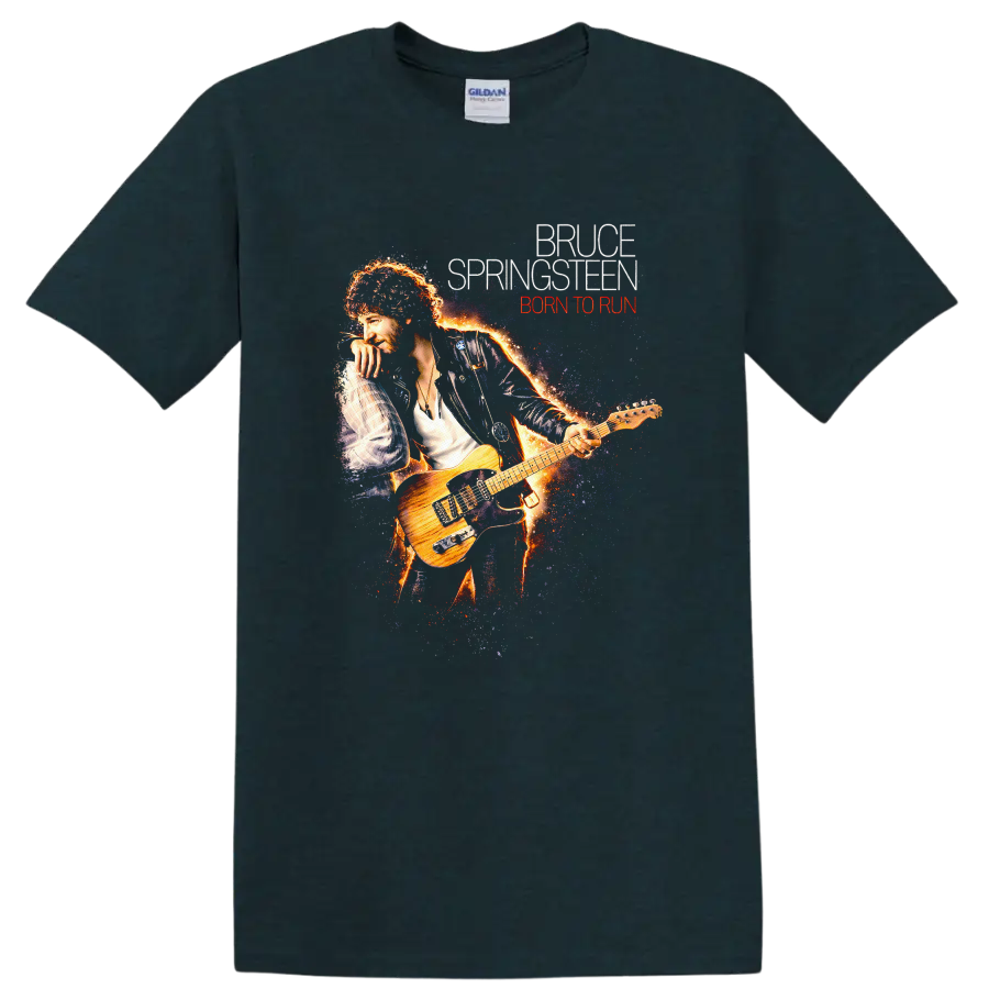 Bruce Springsteen Born to Run Vintage Classic Rock T Shirt - Midnight (Green)