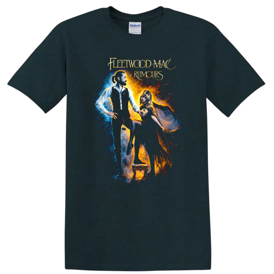 Fleetwood Mac Rumours Vintage Classic Rock Album Cover T Shirt - Midnight (Green)