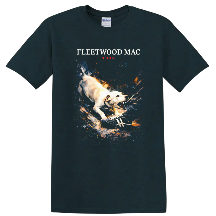 Fleetwood Mac Tusk Vintage Classic Rock Album Cover Art T Shirt - Midnight (Green)