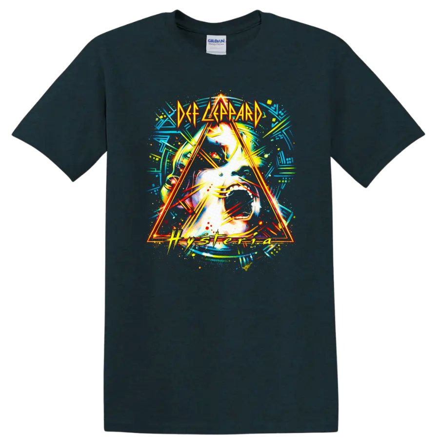 Def Leppard Hysteria Vintage Classic Rock T Shirt - Midnight (Green)
