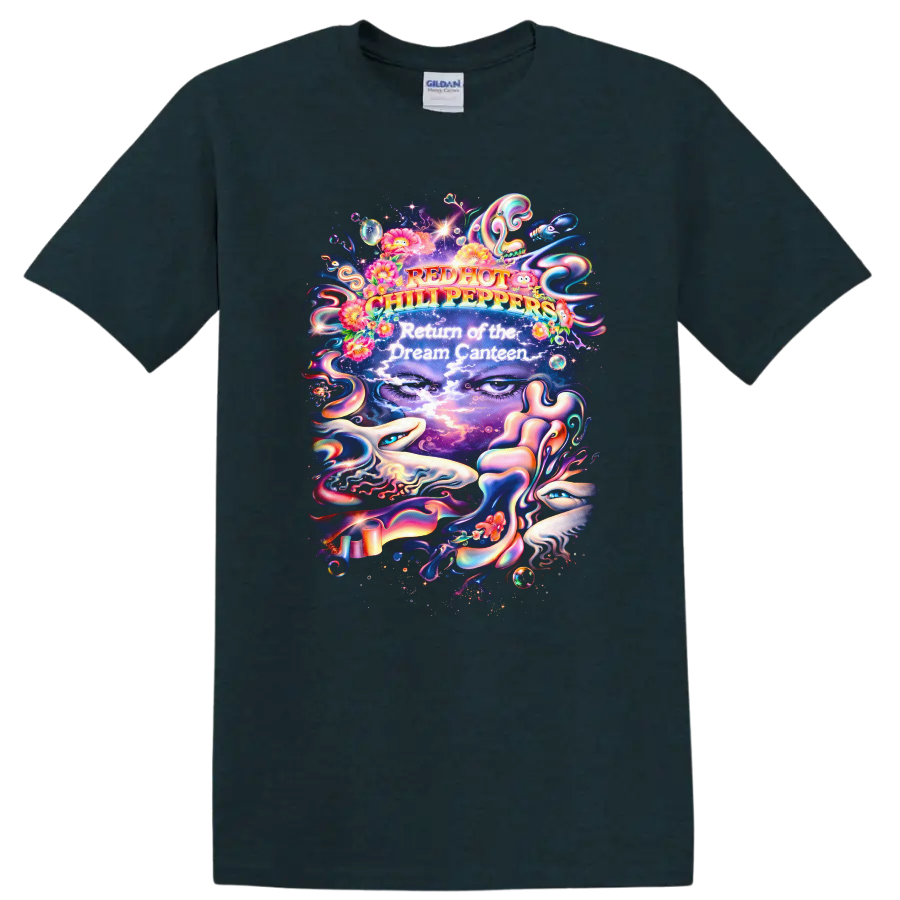 Red Hot Chili Peppers Dream Canteen T Shirt - Vintage Classic Rock Art - Midnight (Green)