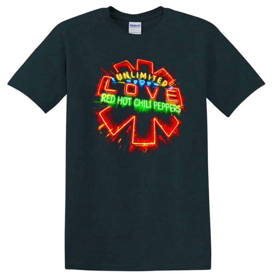 Unlimited Love Red Hot Chili Peppers T Shirt Vintage Classic Rock - Midnight (Green)