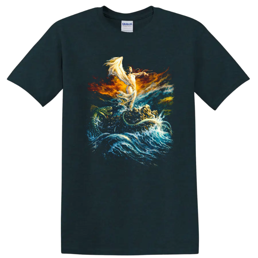Vintage Classic Rock Album Cover Art Style T Shirt - Midnight (Green)