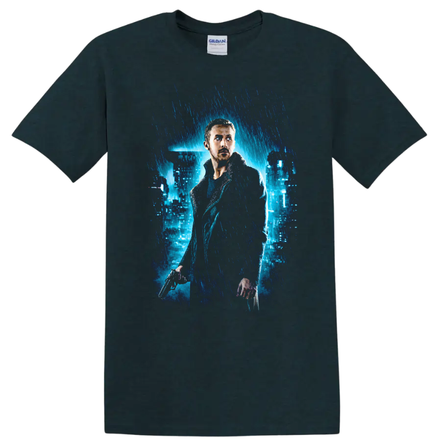 Blade Runner 2049 Vintage Cult Movie T Shirt on a Midnight (Green) T Shirt