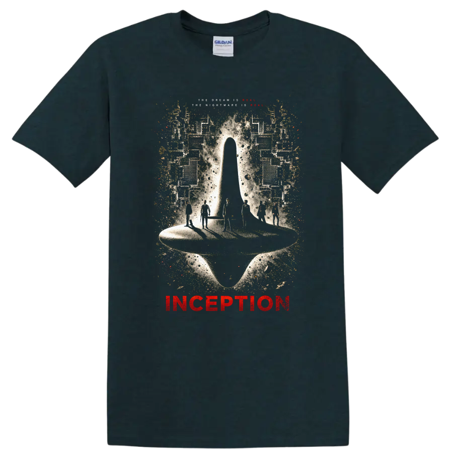 Inception Vintage Cult Movie T Shirt on a Midnight (Green) T Shirt
