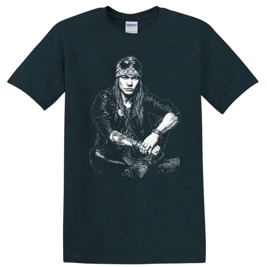 Axl Rose Guns N' Roses Rock Legends Ghostface T Shirt - Midnight (Green)