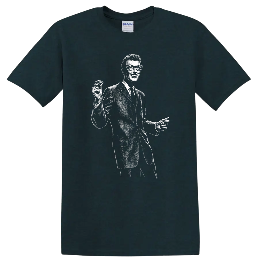 Buddy Holly Rock Legends Tribute T Shirt Vintage Music Icon - Midnight (Green)