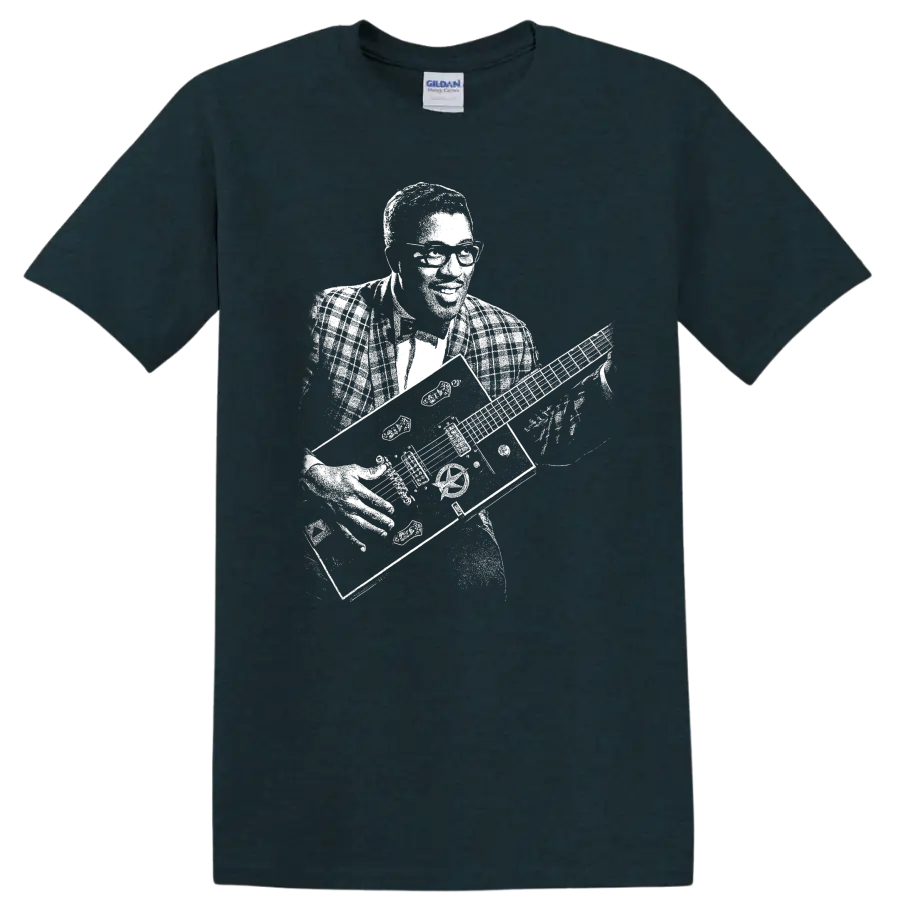 Bo Diddley Rock Legends Portrait T Shirt - Midnight (Green)