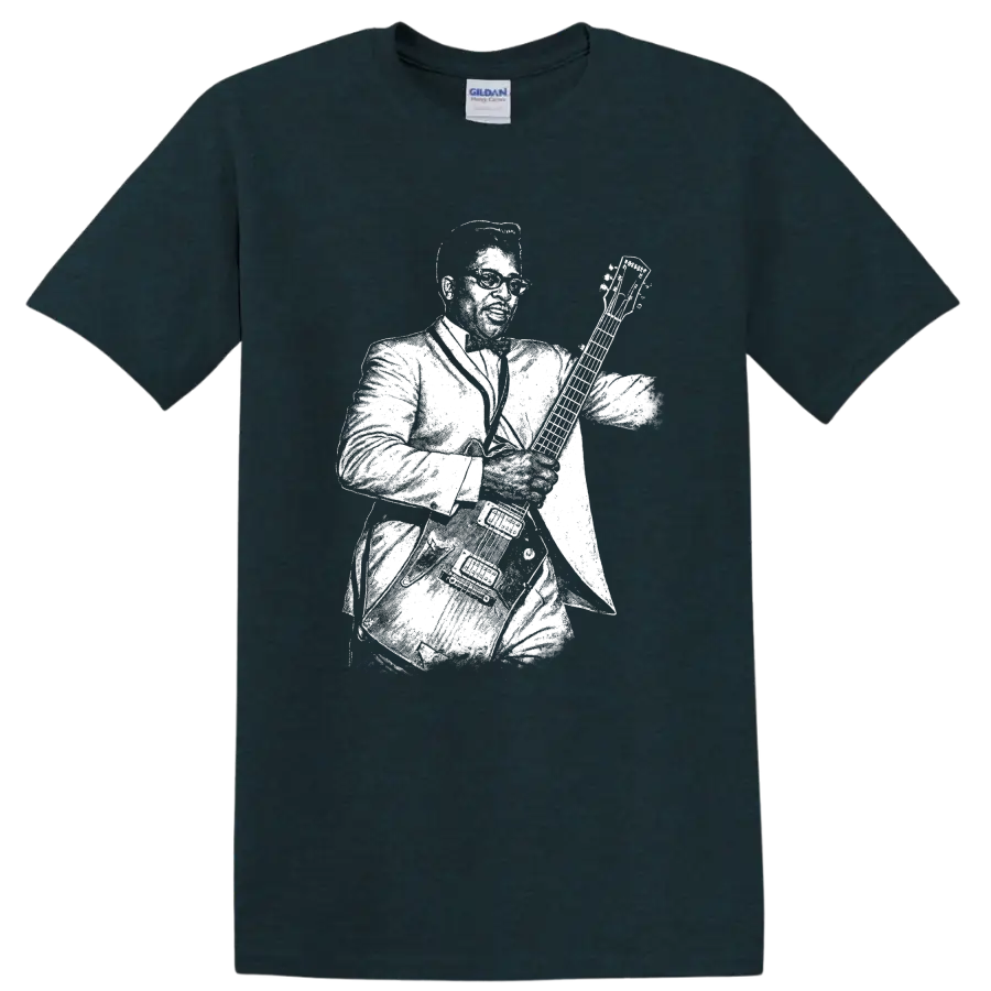 Bo Diddley Rock Legends Silhouette T Shirt - Midnight (Green)