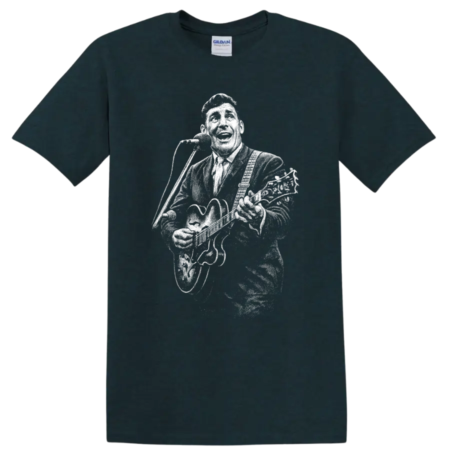 Carl Perkins Rock Legends Tribute T Shirt for Classic Music Fans - Midnight (Green)