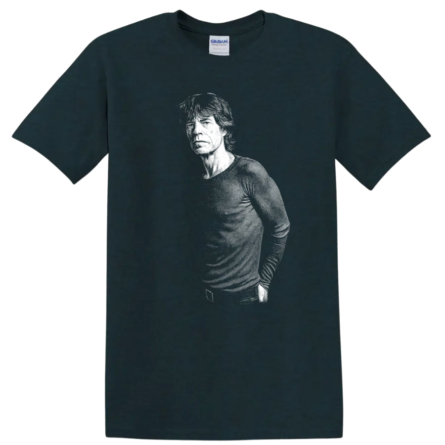 Mick Jagger The Rolling Stones Rock Legends T Shirt Classic Music Fan Tee - Midnight (Green)