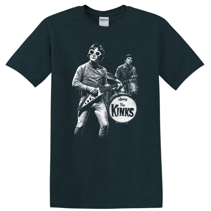 The Kinks Rock Legends Vintage Band Logo T Shirt Classic Music Tee - Midnight (Green)