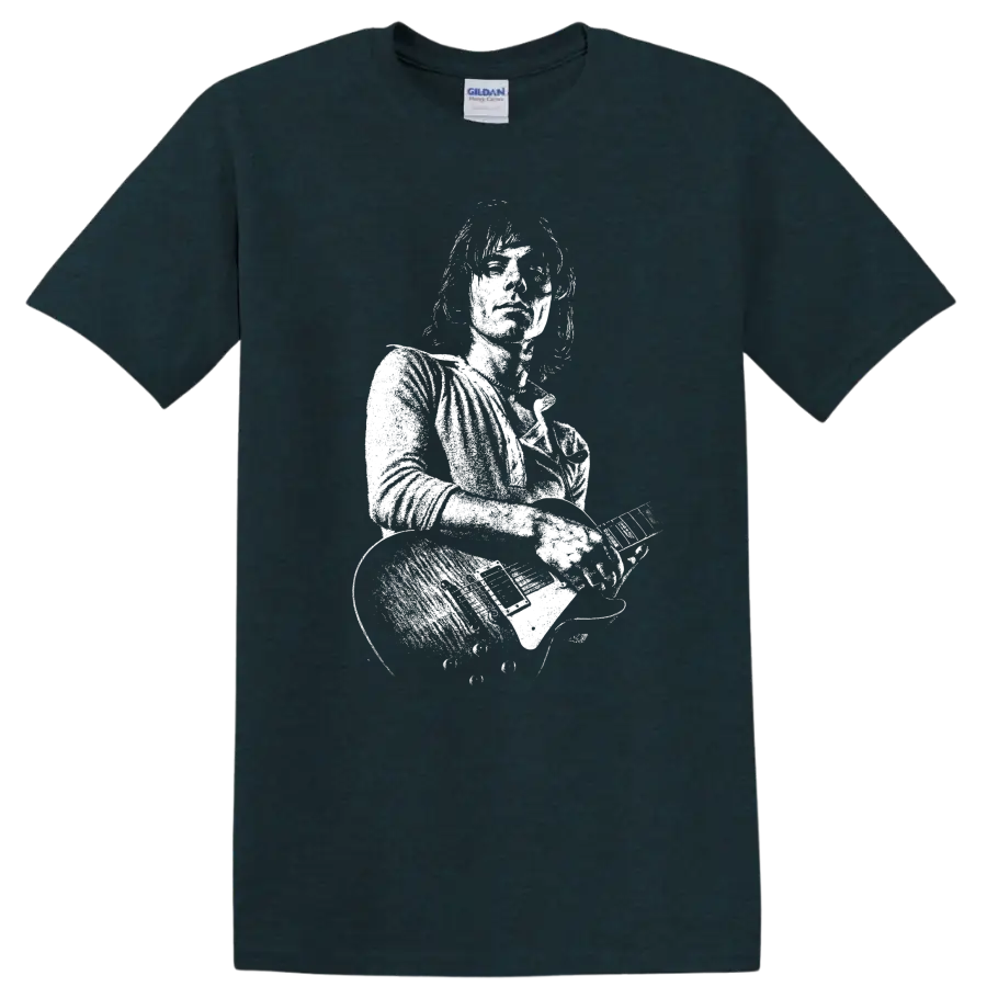 Jeff Beck Rock Legends Tribute Graphic T Shirt for Classic Music Fans - Midnight (Green)