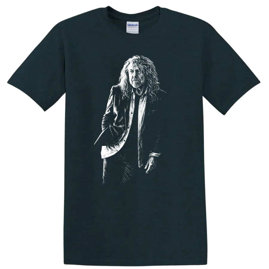 Robert Plant Led Zeppelin Rock Legends Silhouette T Shirt - Midnight (Green)