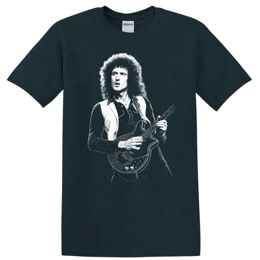 Brian May Queen Rock Legends Vintage Style T Shirt - Midnight (Green)